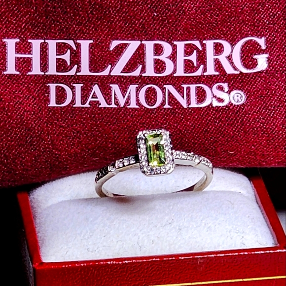 Helzberg Diamonds Peridot White Sapphire Halo Ring